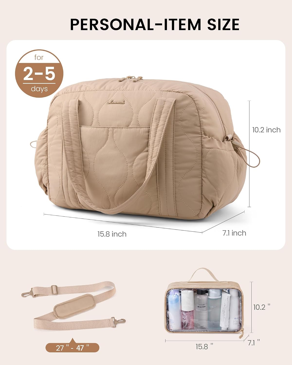 LOVEVOOK Duffle Bag for Travel, Puffer Weekender Gym Bags for Women