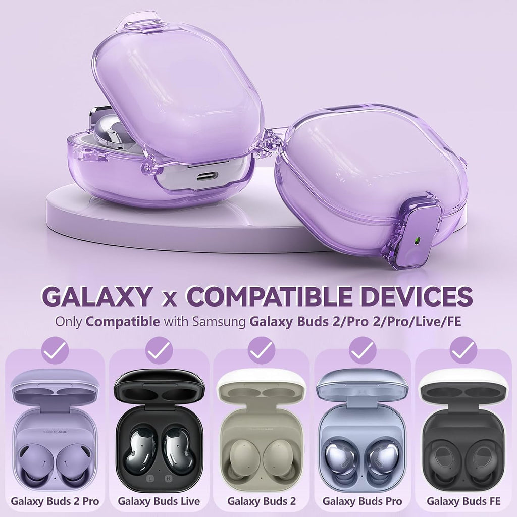 Inesore Case for Samsung Galaxy Buds FE/Buds 2/Pro/Live (Purple)