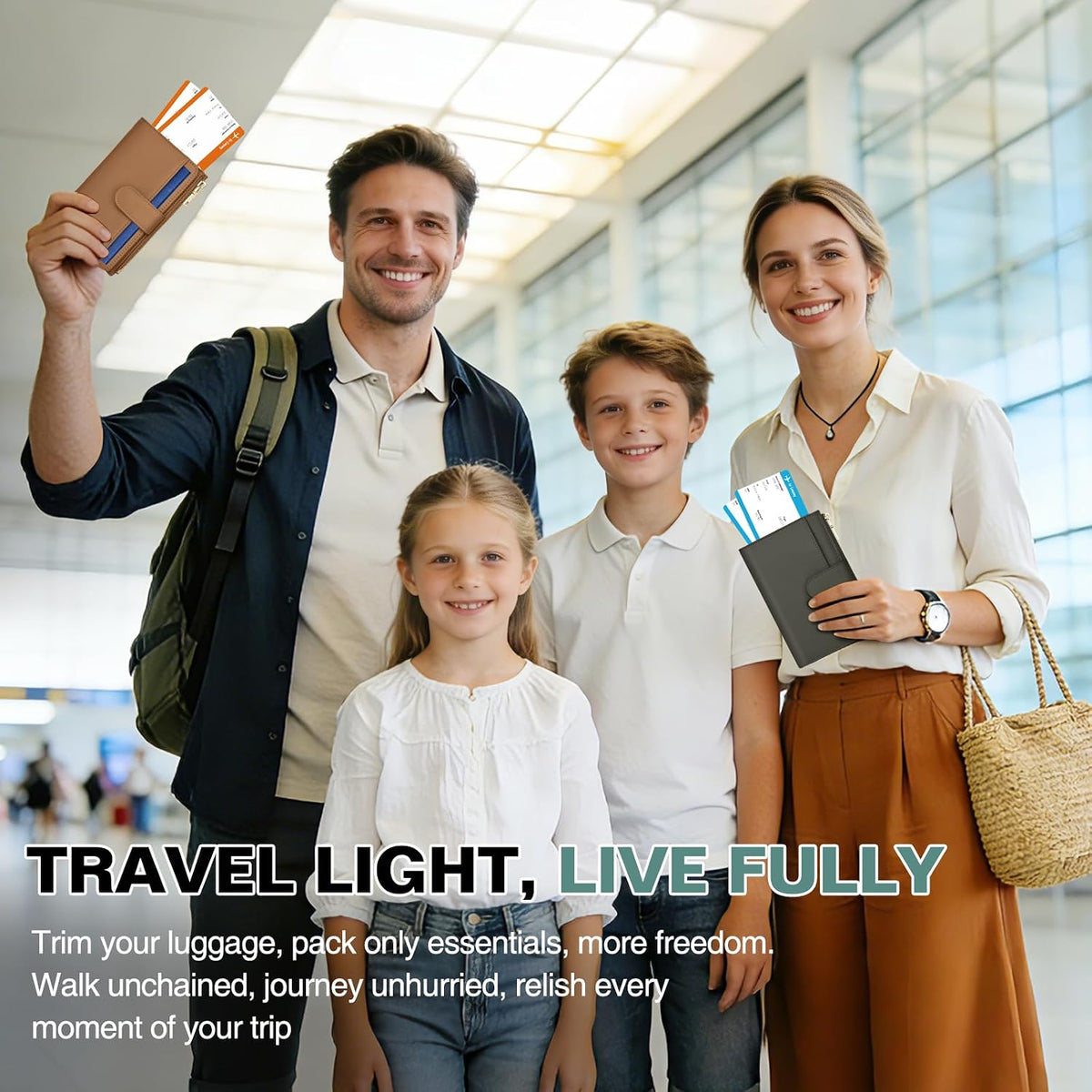 RFID Passport Holder for Travel, Leather Passport Cover Travel Wallet