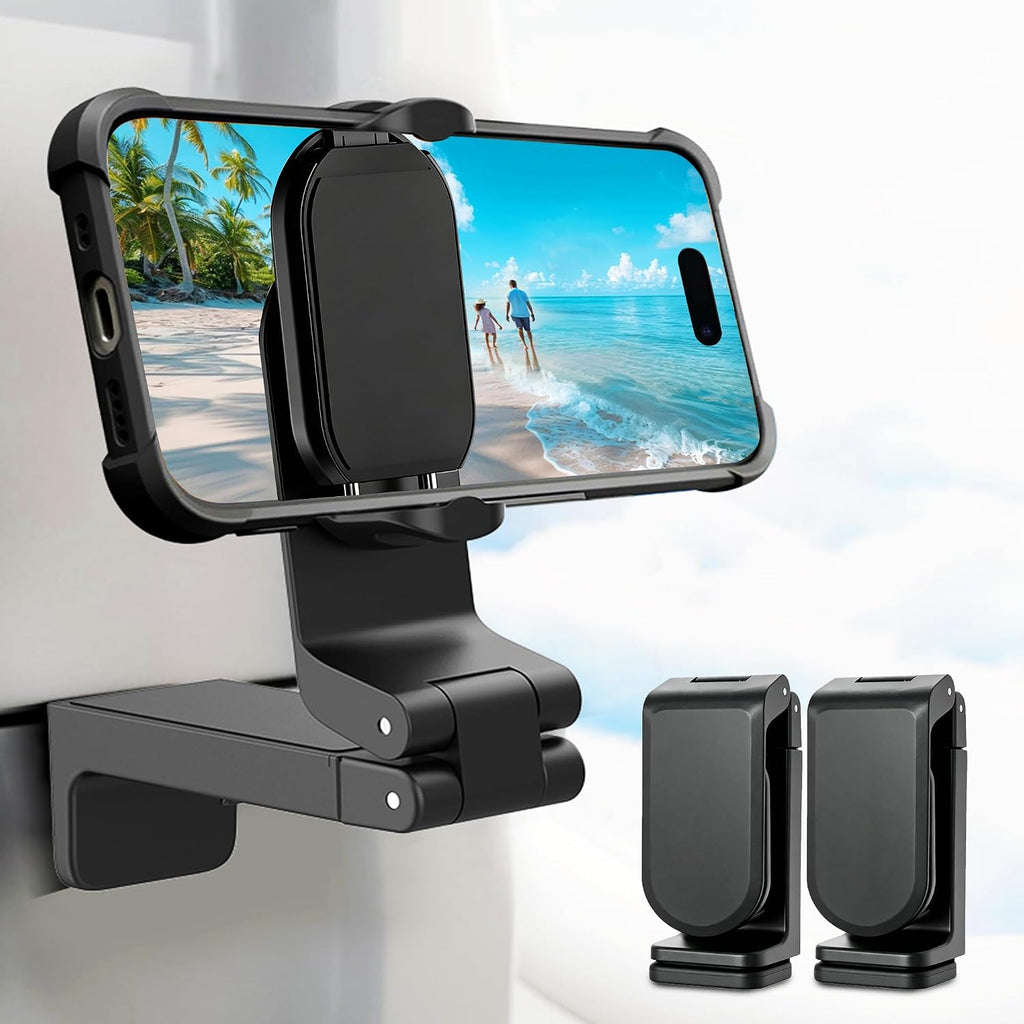 CreaDream 2 Pack Airplane Phone Holder, Phone Mount Stand for Flight Desk
