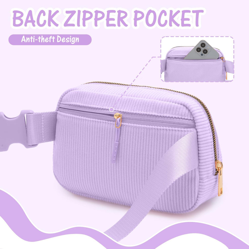 Gitus Gifts for Teen Girls Birthday Gifts for 6 7 8 9 10 11 12 Year Old Girls Initial Fanny Pack Belt Bag Crossbody Bag for Teen Girl Gifts Trendy Stuff Personalized Gifts Preppy Stuff (Lavender-Z)