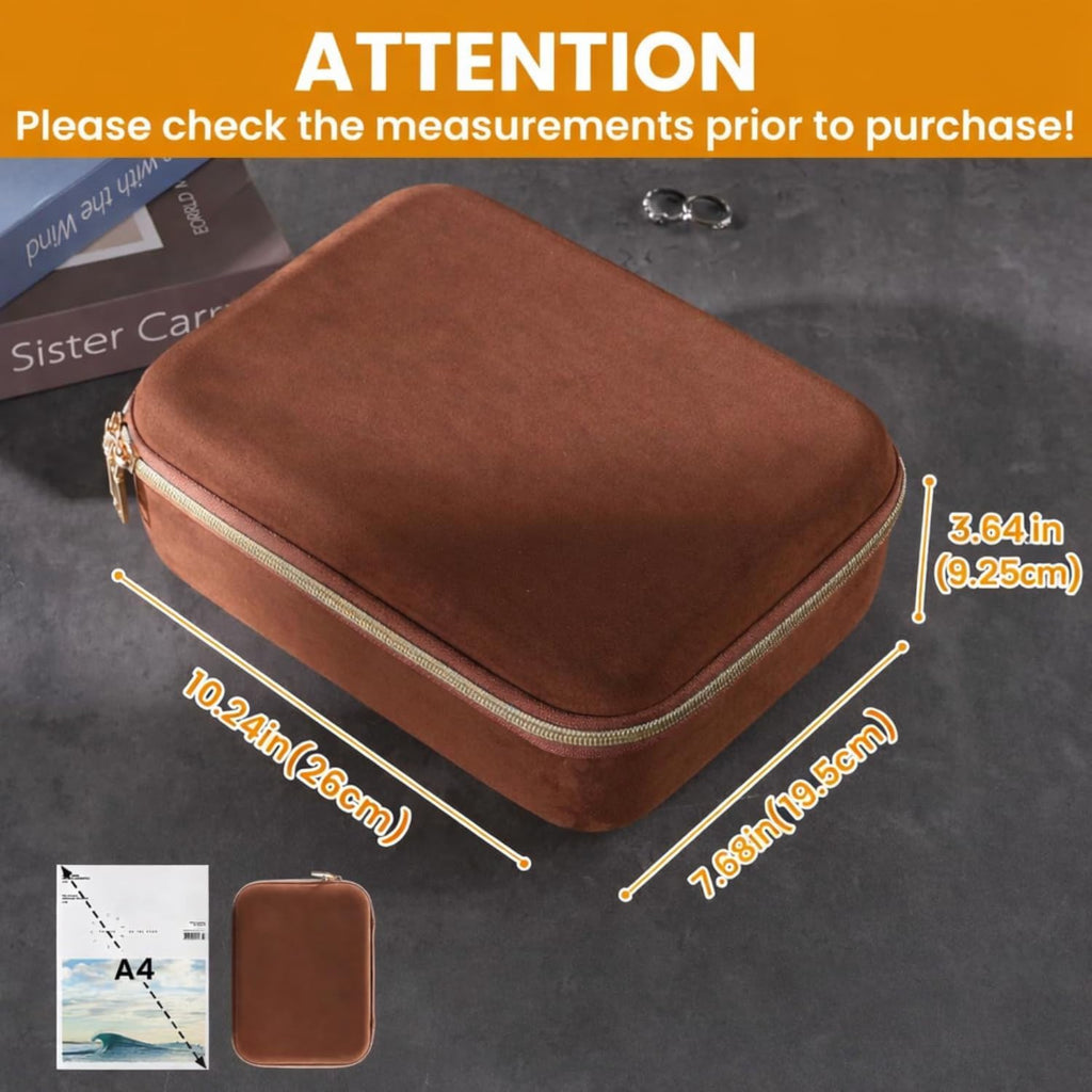 ProCase Mens Travel Jewelry Case, Jewelry Box & Organizer for Men -Brown