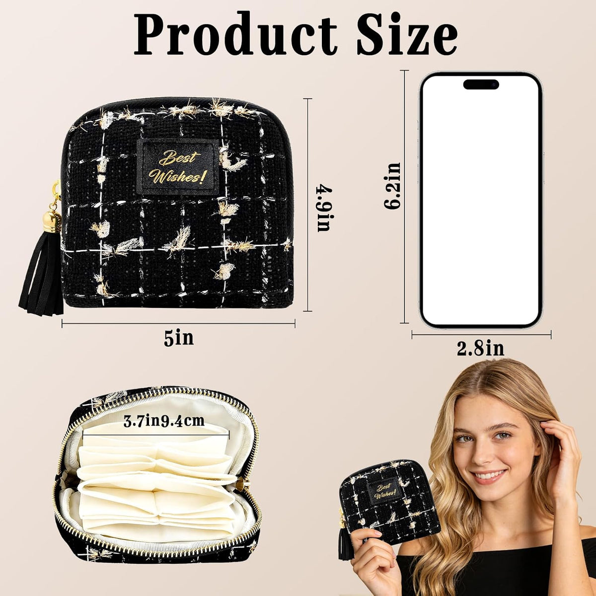 Travel Jewelry Case for Women, Portable Pouch Bags Velvet Organizer