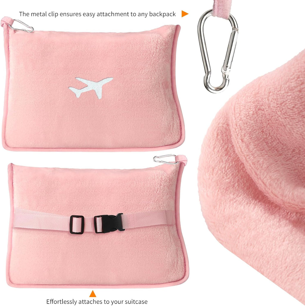 Travel Gifts for Women，Long Flight Essentials，Traveling Essentials for Women，International Travel Items Inclue Blanket with Bag，Neck Pillow，Makeup Storage Bag，Etc
