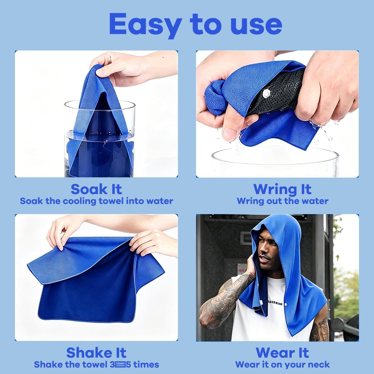 (2PCS) Sports Towel, Instant Cooling Towel, Quick Dry Travel Towel, Ice Sports Hat, Quick Dry Microfiber, Cooler Heat Relief Towel, Microfiber, Instant Cooling for Sport, Gym, Camping
