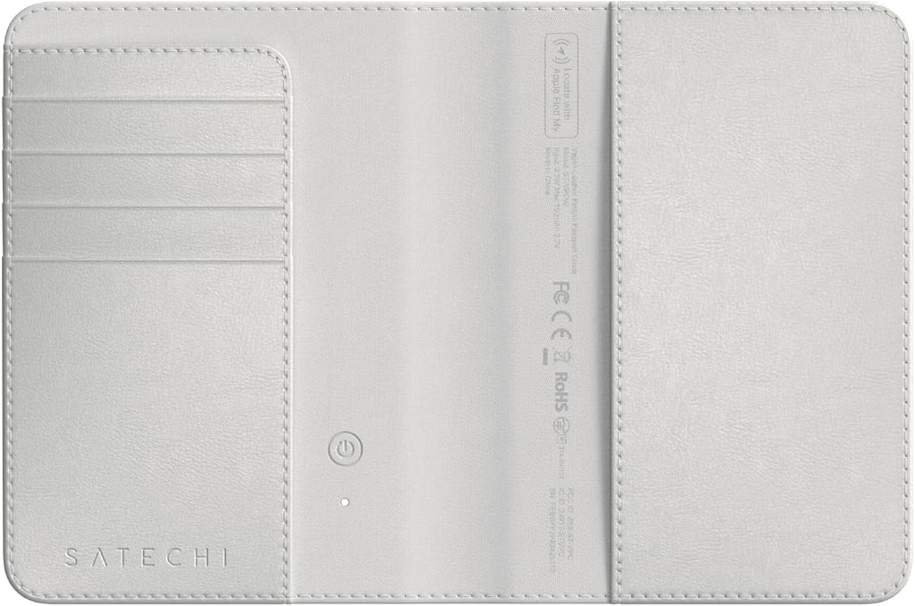 Satechi Passport Holder with Find My Tracking, 4-Slot Card Wallet, Sand
