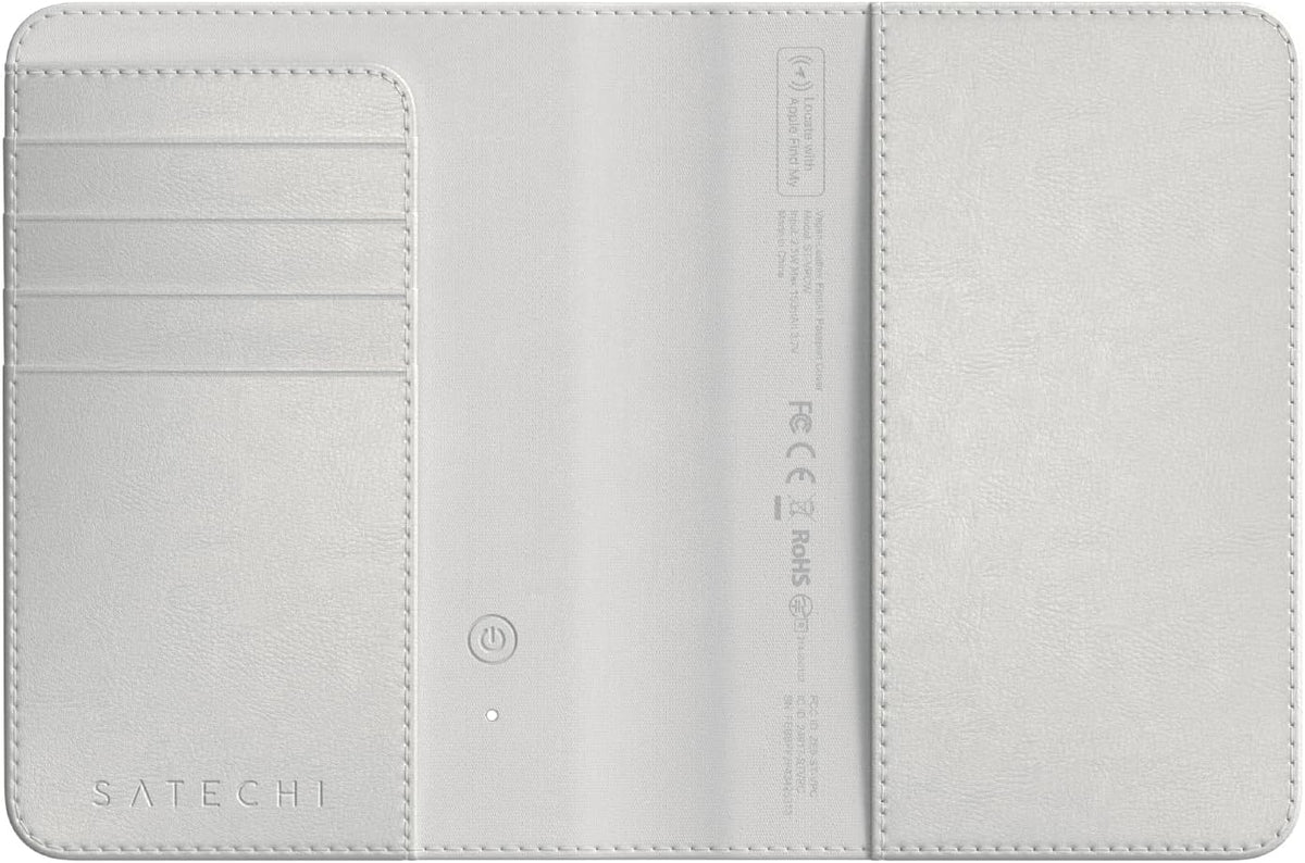 Satechi Passport Holder with Find My Tracking, 4-Slot Card Wallet, Sand