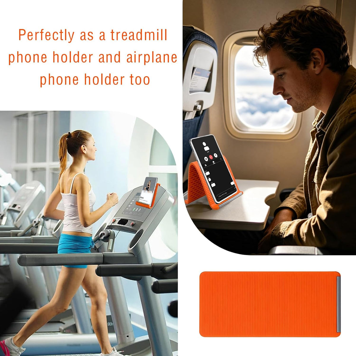 BADAO Airplane Phone Holder Travel,Foldable Silicone Aluminum Holder