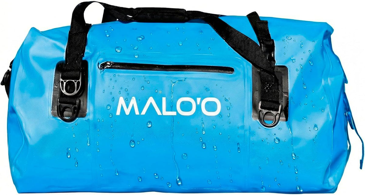 Malo’o Waterproof Dry Duffel, Heavy-Duty Roll Top Waterproof Gear Bag with Shoulder Strap & Molle Loops, Marine Duffel for Kayaking, Boating, Camping, Beach & Travel, Blue, 40L