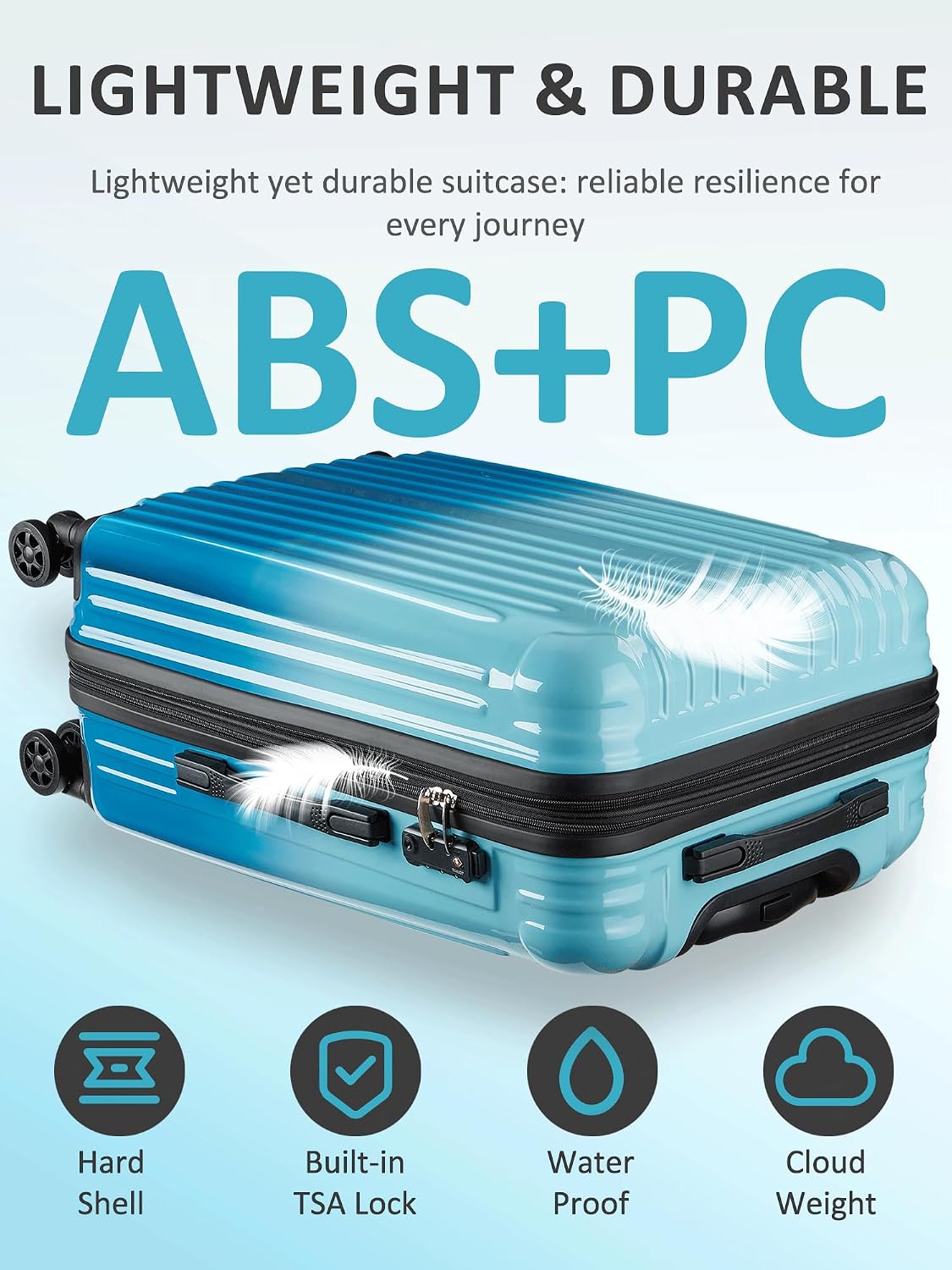 Large Checked Luggage Hardside Suitcase with Spinner Wheels, 27in