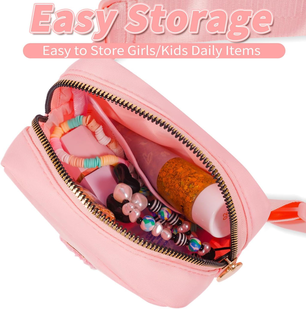 Uygafly Gifts for Girls Kids Toddler,Initial Fanny Pack Purse Peach,G