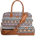 MyMealivos Canvas Weekender Bag, Overnight Travel Carry On Duffel Tote with Shoe Pouch (multi)