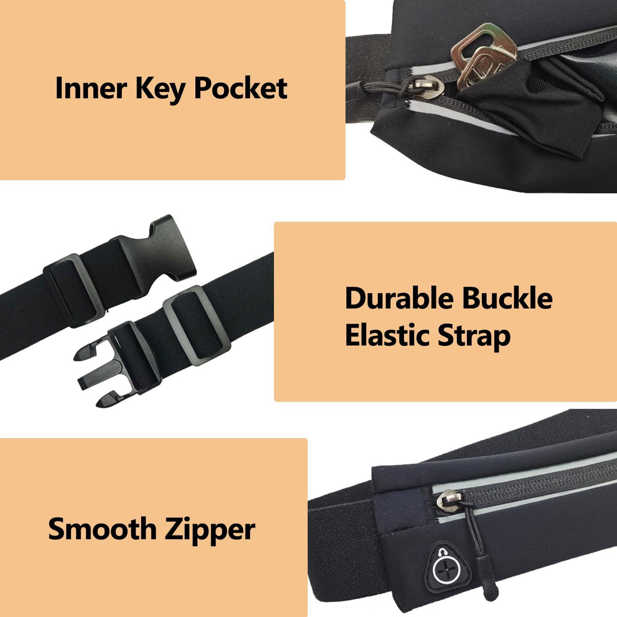 U·LANARO Slim Running Belt Fanny Pack Running Phone Holder Waist Band Pouch