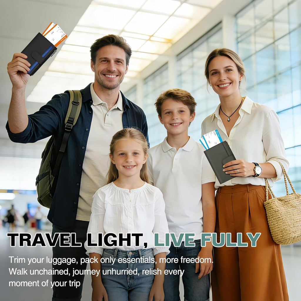 RFID Passport Holder for Travel, Leather Passport Cover Travel Wallet