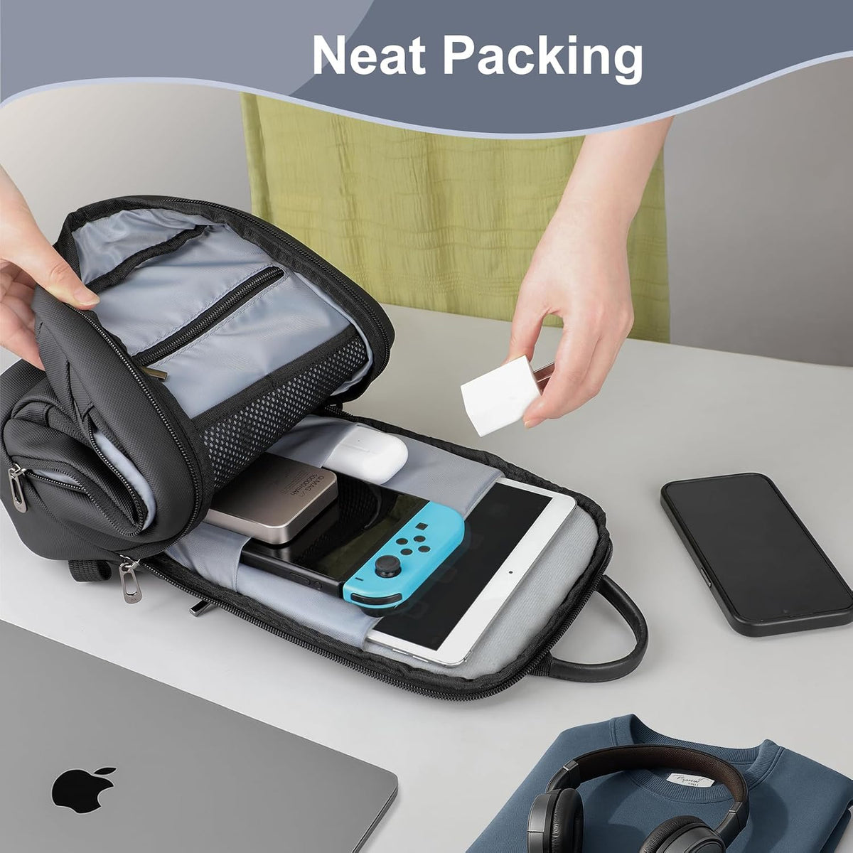 hk Sling Bag for Men, Water-Resistant Utility Crossbody Bag