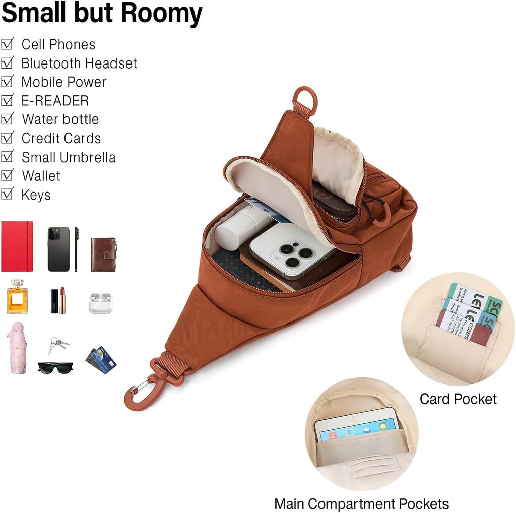Hanke Crossbody Sling Bag for Women Men, Small & Large Casual Cross Body Sling Bags, Chest Bag for Outdoor Hiking Travel