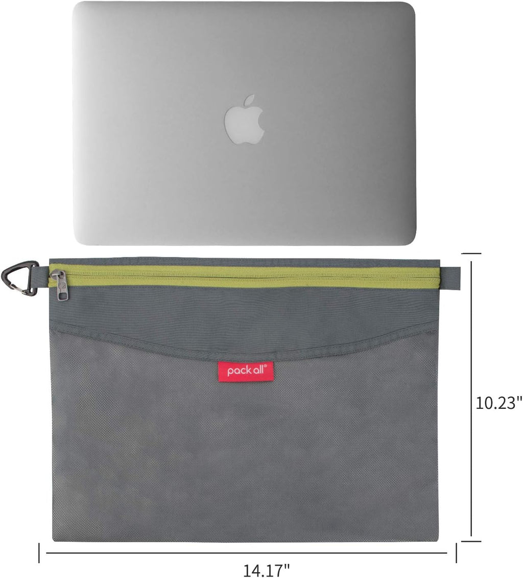 pack all Water-Resistant Zipper Pouch, Mesh Zipper Bag, 14.17"x10.23"