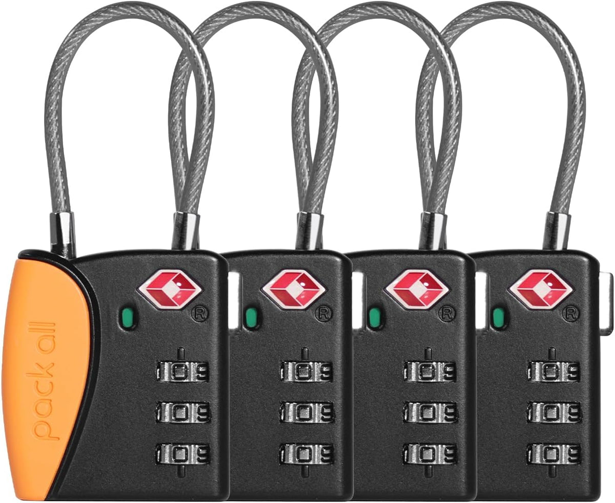 pack all TSA Approved Travel Luggage Locks, Resettable 3-Digit Code