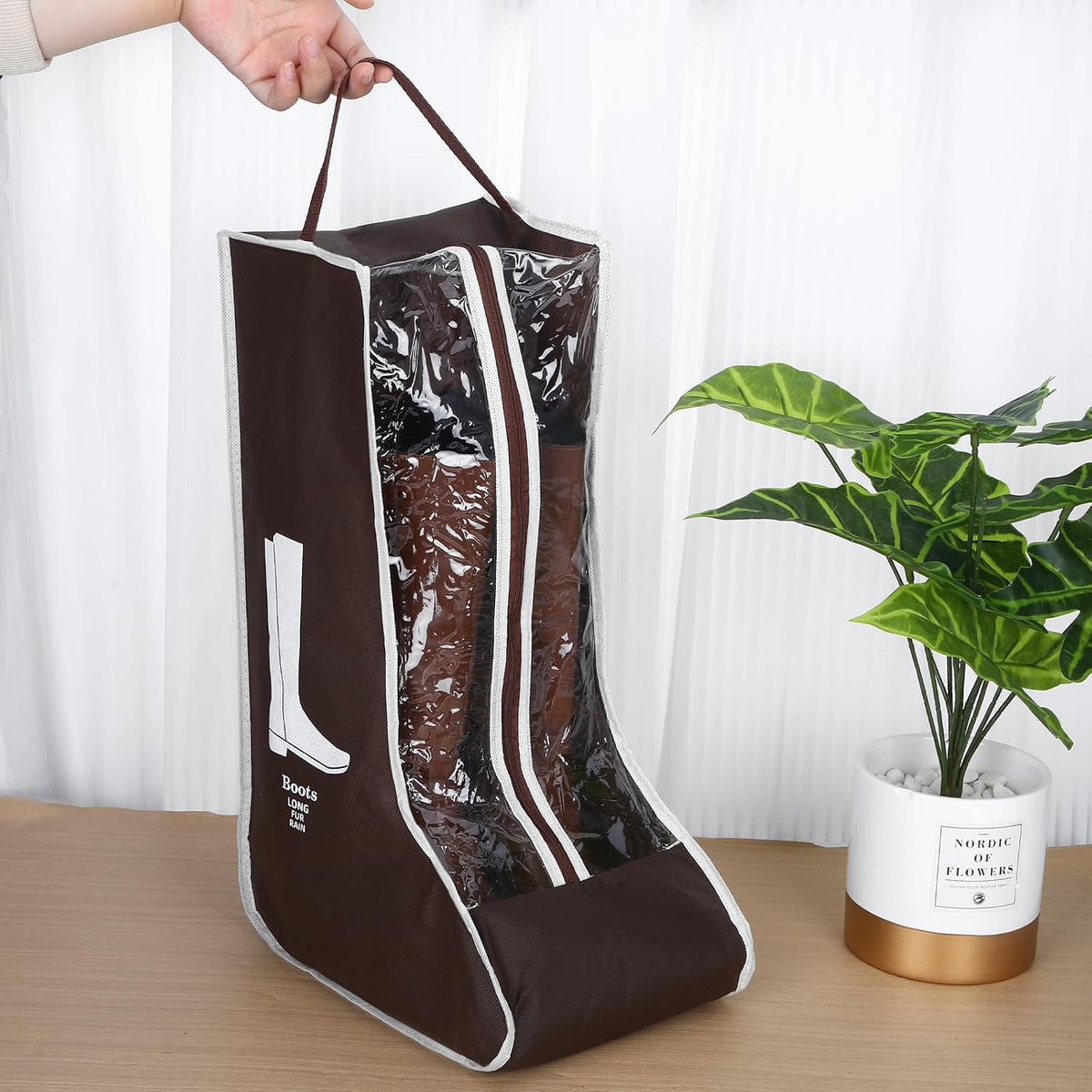 2 Pcs Clear Boot Storage Bag,Plastic Tall Boot Bag,Shoe Bags for Travel,Clear Shoe Bags for Tall Boot Storage,Boot Bags for Cowboy Boots,Waterproof & Dustproof Boot Bags for Travel,Boot Bag Equestrian
