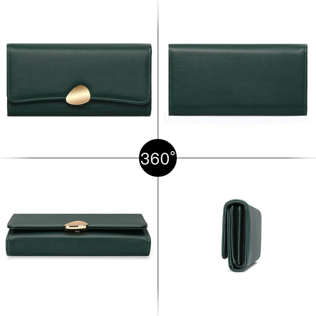 FALAN MULE Wallets for Women Trifold Wristlet Wallets Large Capacity RFID Blocking Ladies Purse Credit Card Holder