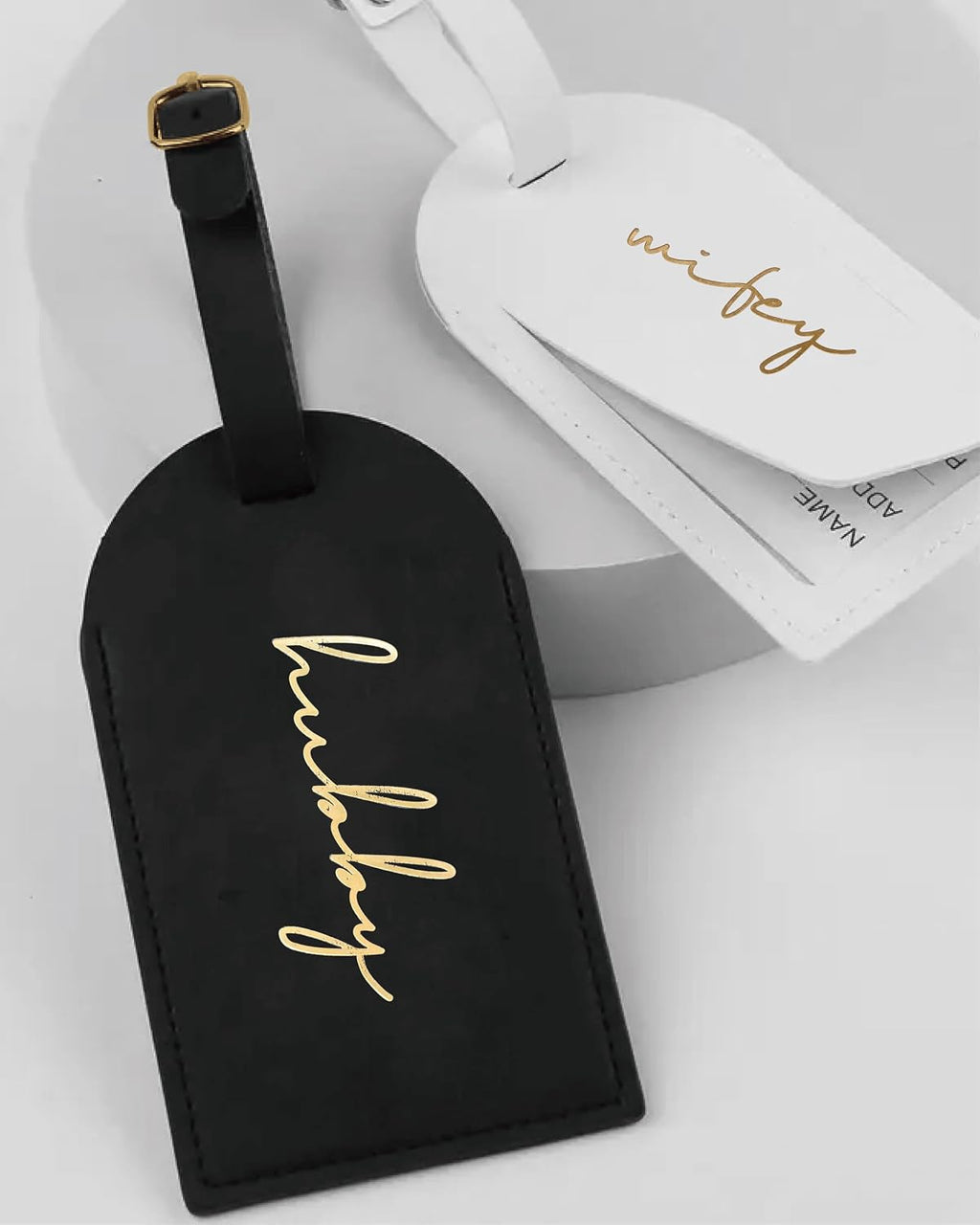 Hubby and Wifey Luggage Tags, Bridal Shower Gifts, Honeymoon Travel Essentials,Engagement Gift for Couples