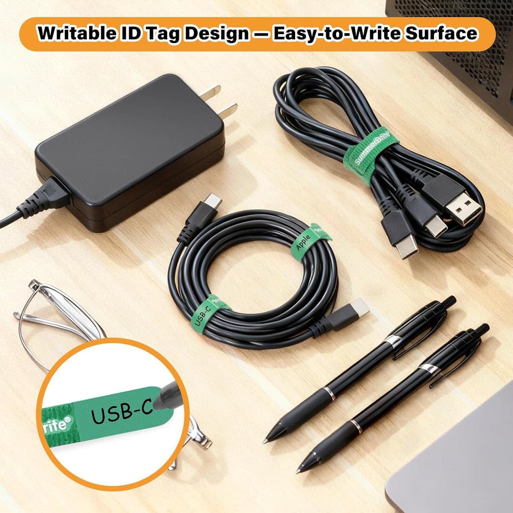 Cable Ties with Writable Labels, Multi-Color, 70 PCS Assorted 4, 6, 8 IN