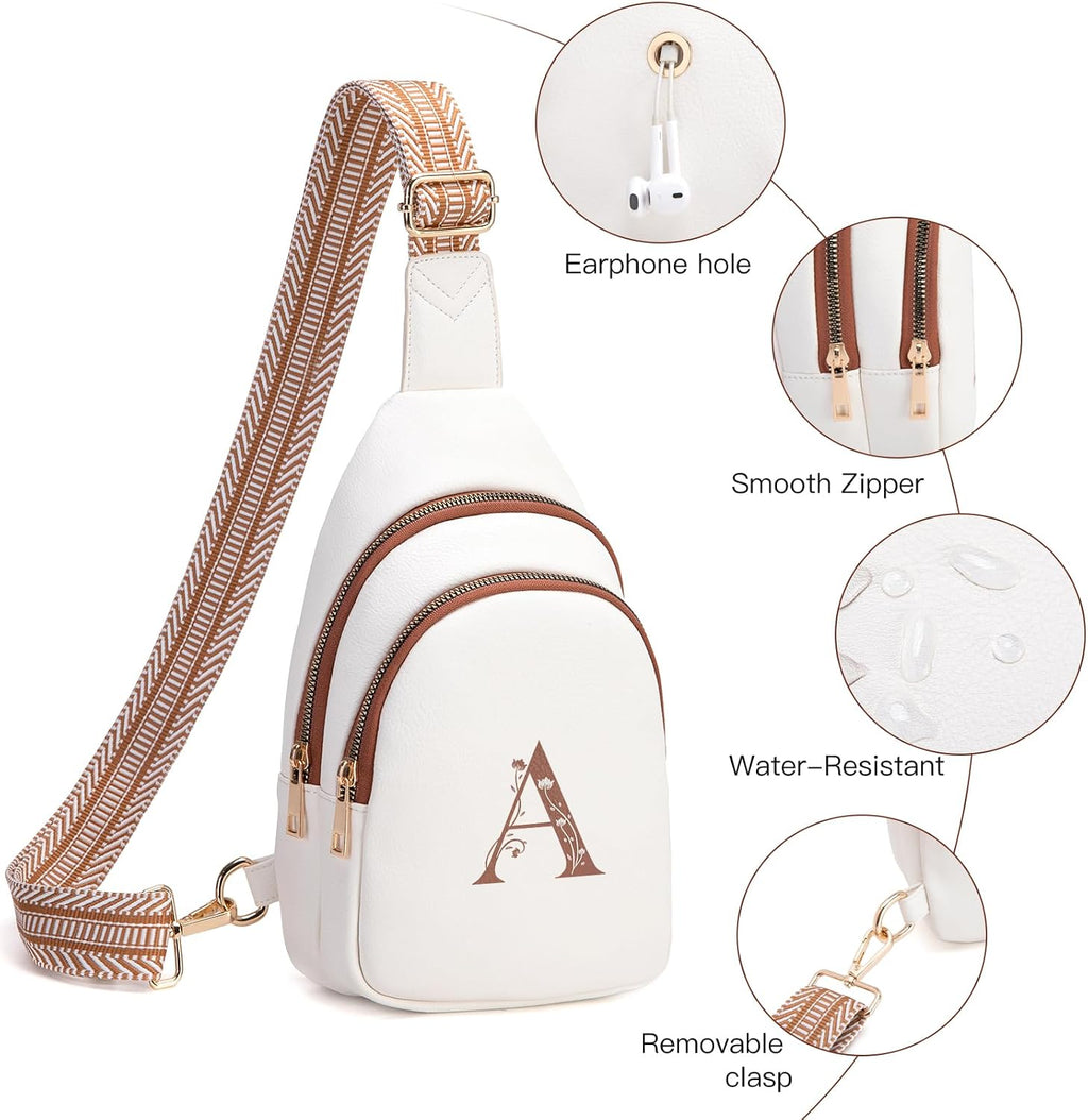 Viverte Crossbody Bags for Women Initial Sling Bag Cross Body Fanny Packs Personalized Gifts for Mom Women Wife