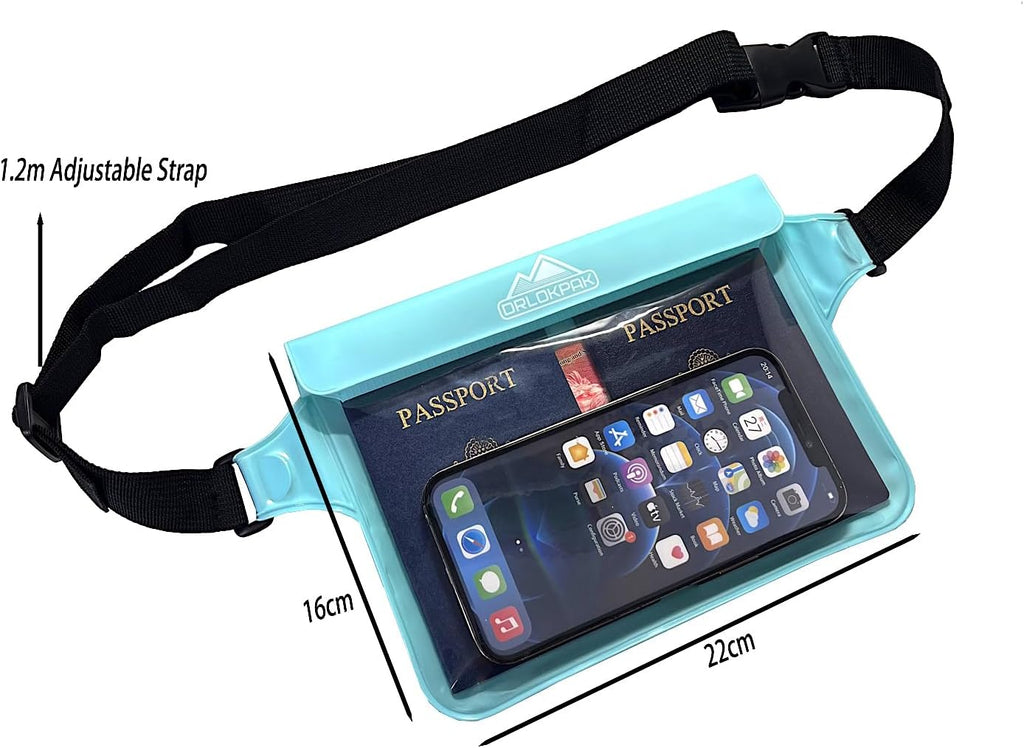 DRLOKPAK Waterproof Fanny Pack Waist Bag Pouch For Phone Passport Wallet