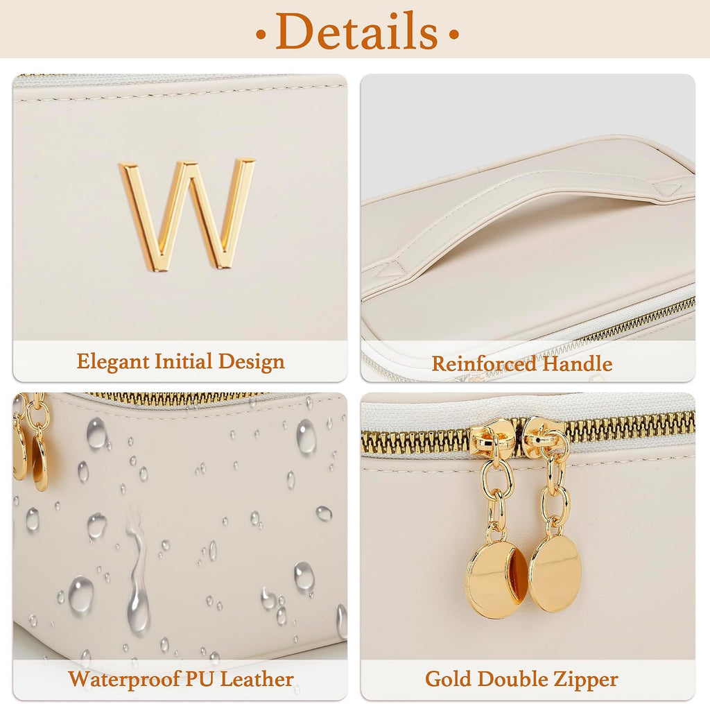 Personalized Initial Travel Makeup Toiletry Bag Gifts for Women
