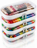 4 Pack Clear Hard Shell Zipper Case, Small Diaper Bag Organizer Pouches