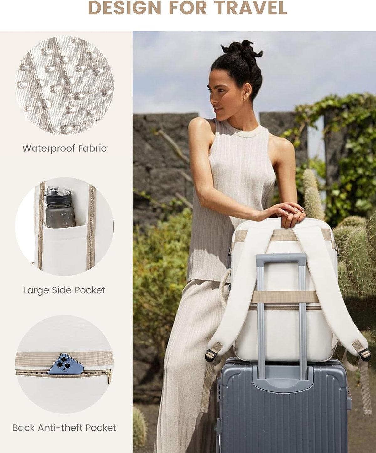 LOVEVOOK Travel Backpack For Women,50L Carry On TSA Personal Item Bag