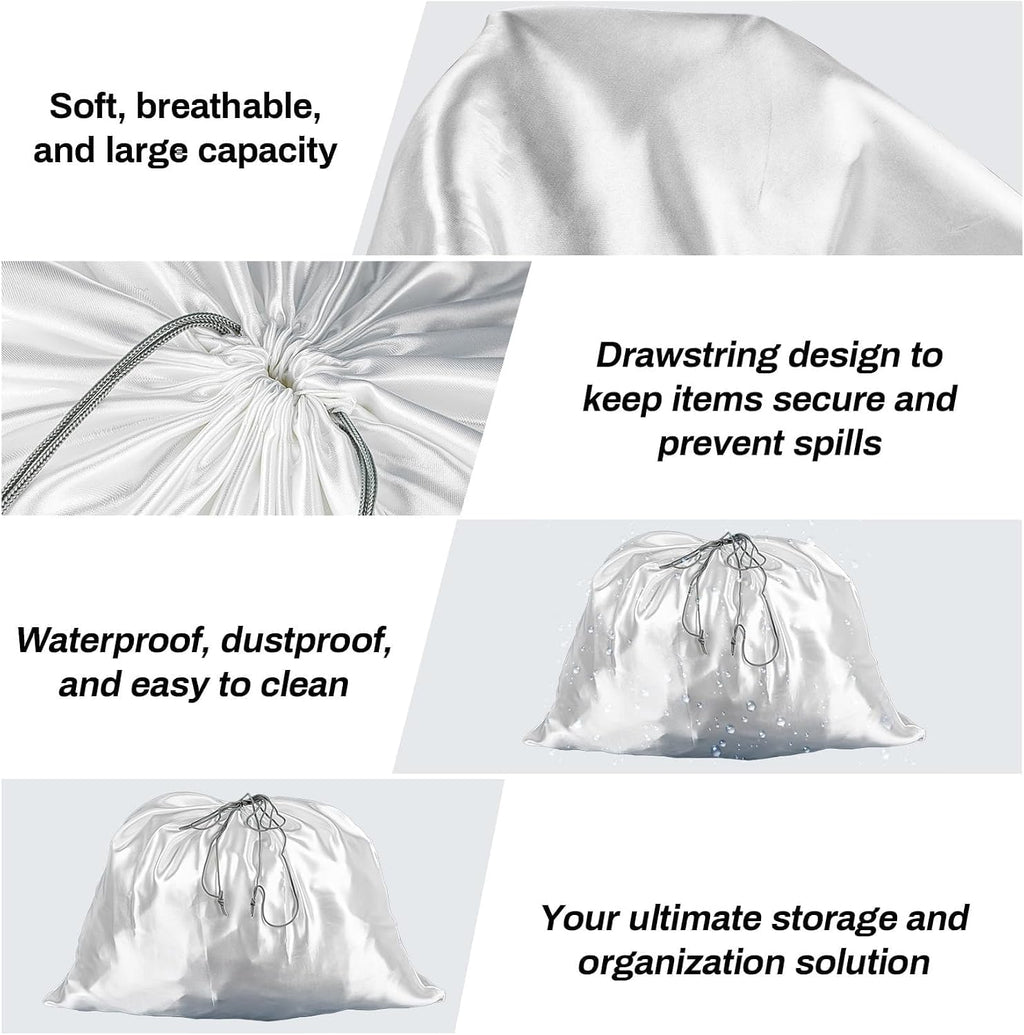 MAQIHAN Dust Bags for Handbags - Large Silk Purse Dust Bags with Drawstring