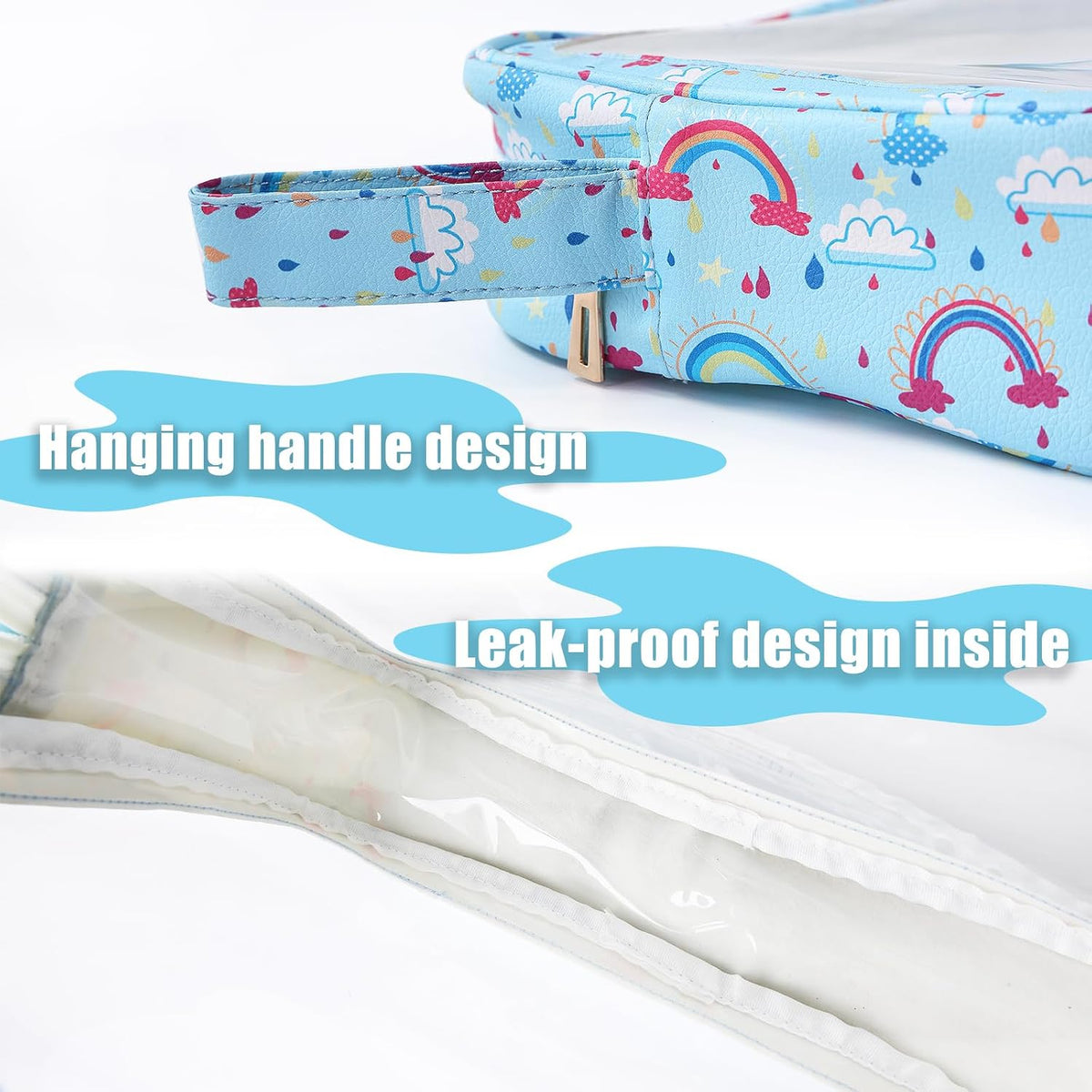 6 PCS Set TPU Diaper Bag Organizer Pouches & Wipe Dispenser, Rainbow