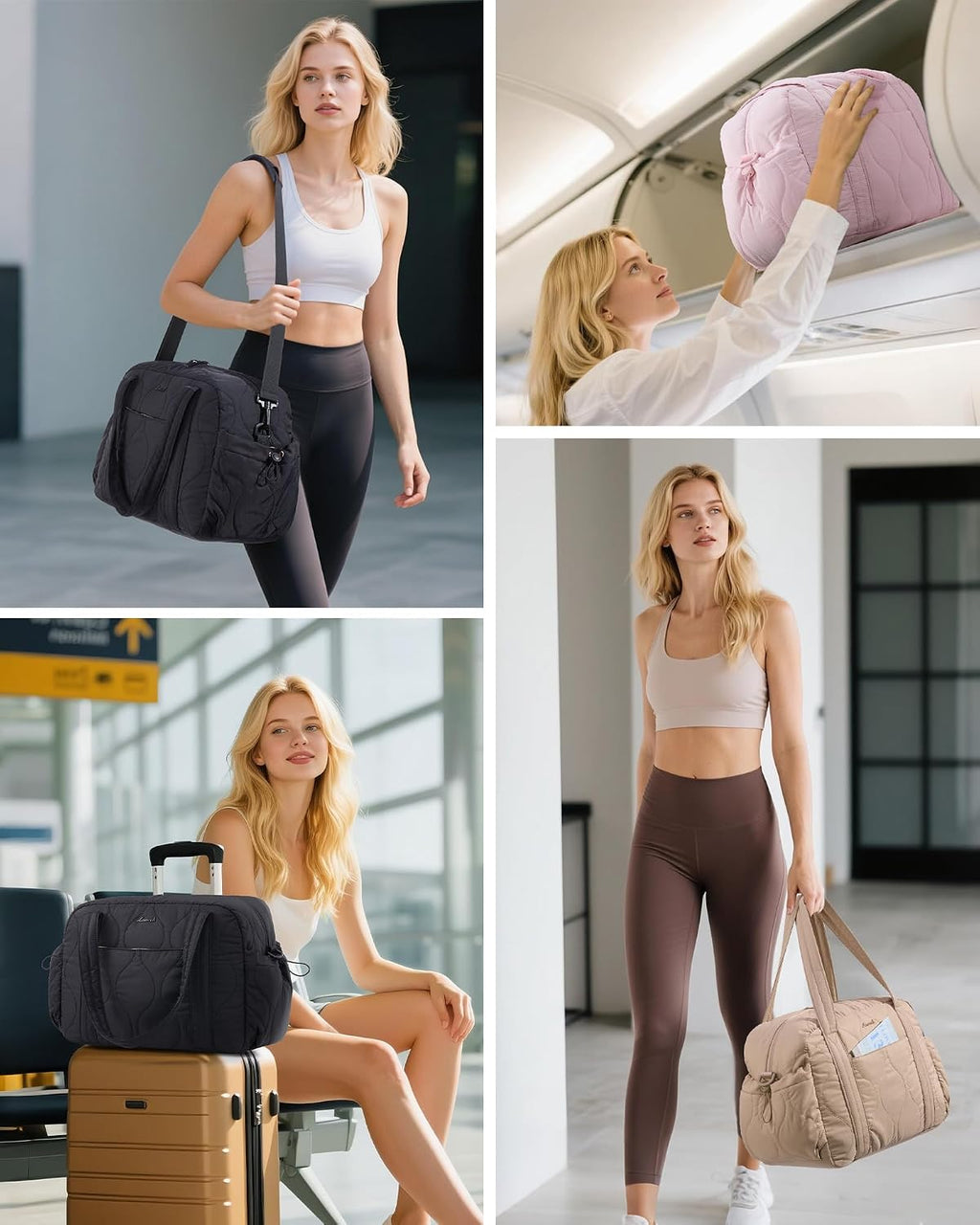 LOVEVOOK Duffle Bag for Travel, Puffer Weekender Gym Bags for Women