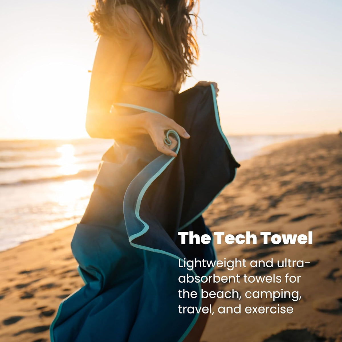 Rumpl Tech Towel, Quick-Dry for Travel, Beach, and Camp, Tapestry Tie Dye