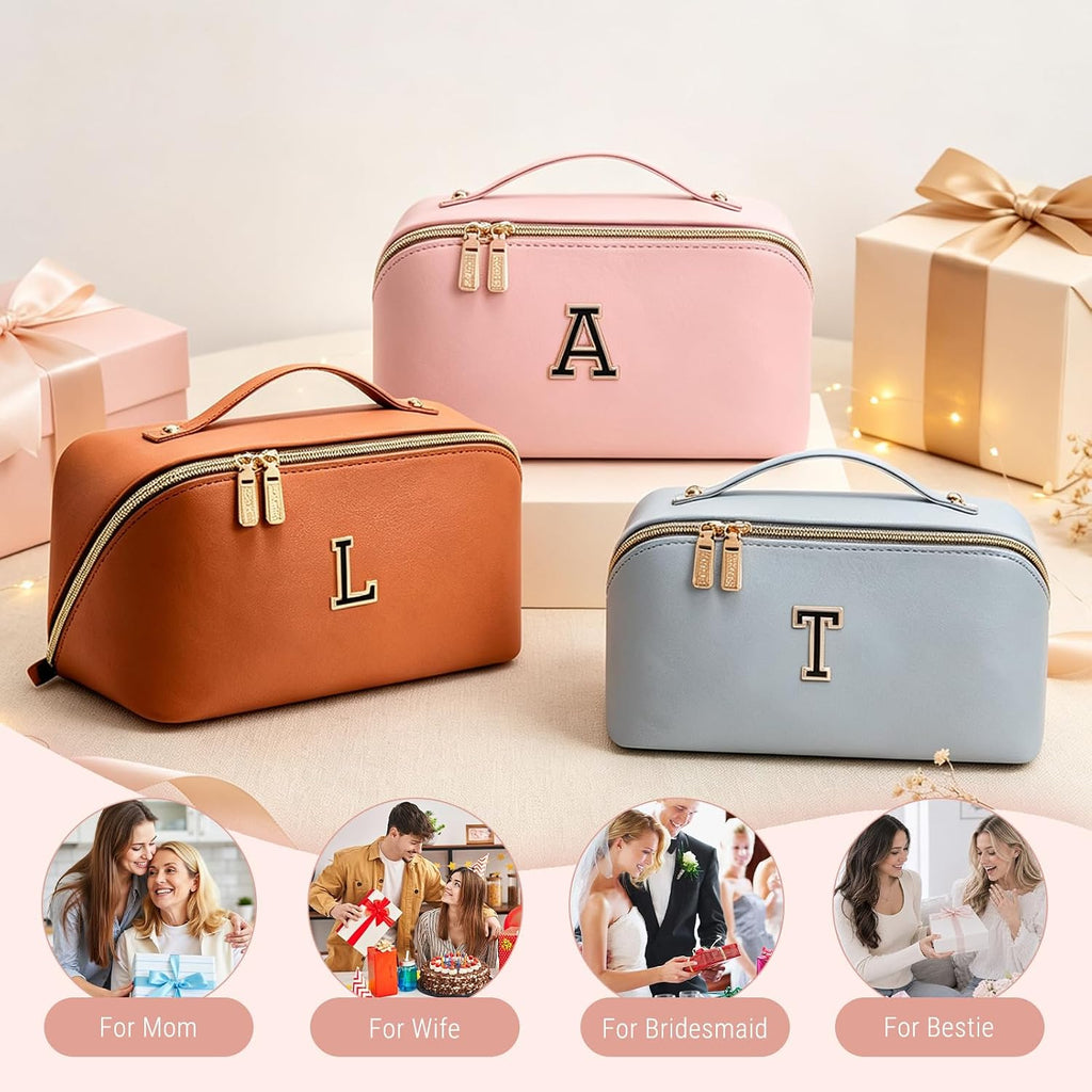 BOYATU Makeup Bag Gift for Women: 3-in-1 Travel Personalized Cosmetic Bag