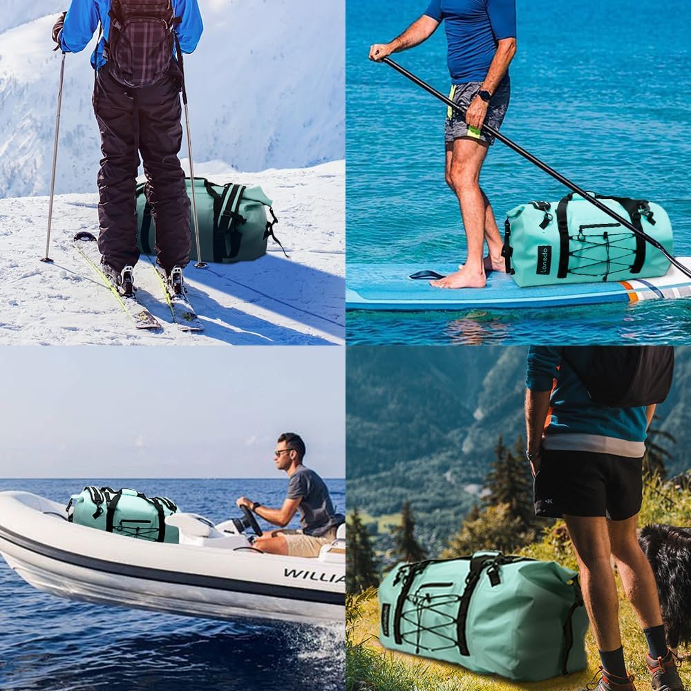 80L Dry Bag Large Waterproof Bag Roll-Top Heavy Duty Fishing Duffel Bag with Durable Straps & Handles for Kayaking Paddle boarding Boating Rafting Fishing Canoeing Camping