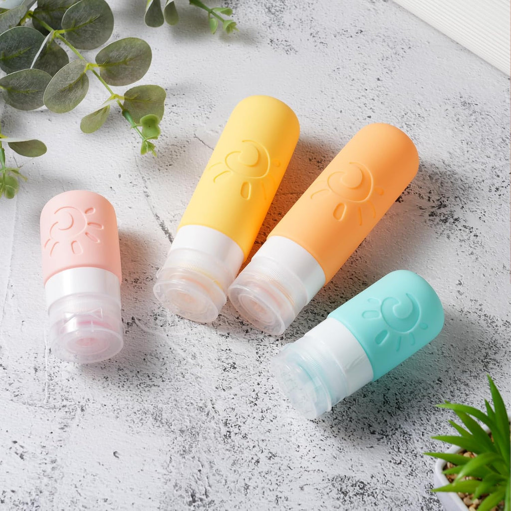 Zafit 18 Pack travel Bottles for Toiletries, TSA Approved Silicone Travel Containers Leak Proof Refillable Travel Accessories for Shampoo Conditioner Lotion Body Wash(Multicolored E)