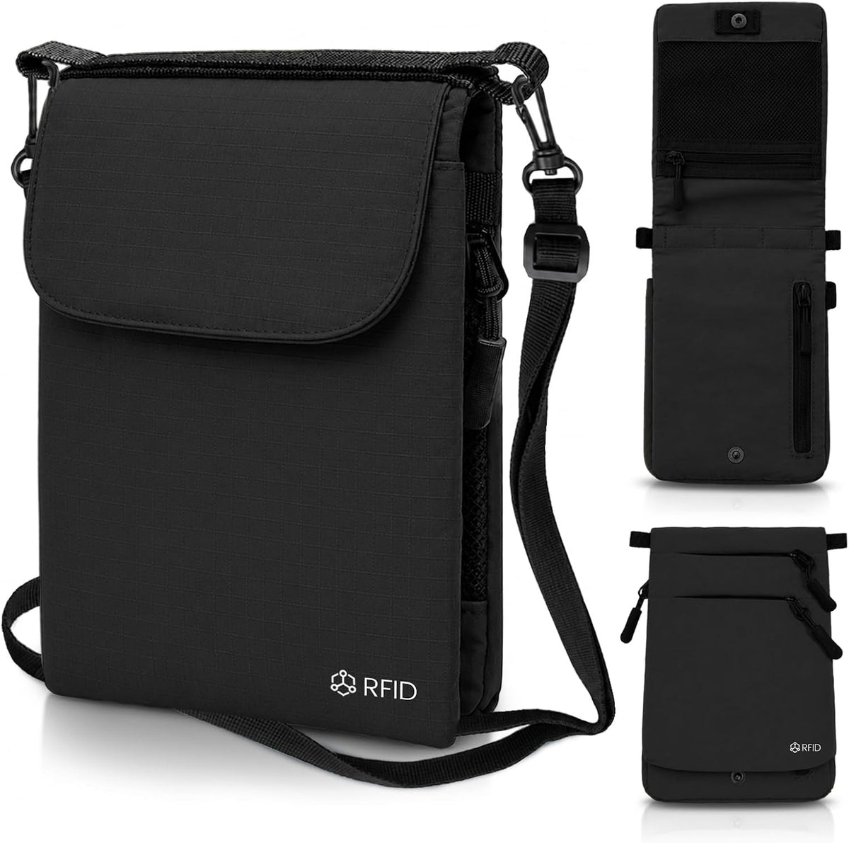 RFID Blocking Passport Holder for Travel Women Wallet Suit Single & Couples, Travel Essentials Neck Wallet with Adjustable Strap and Multi-Pocket Document Organizer Men for International Travelers