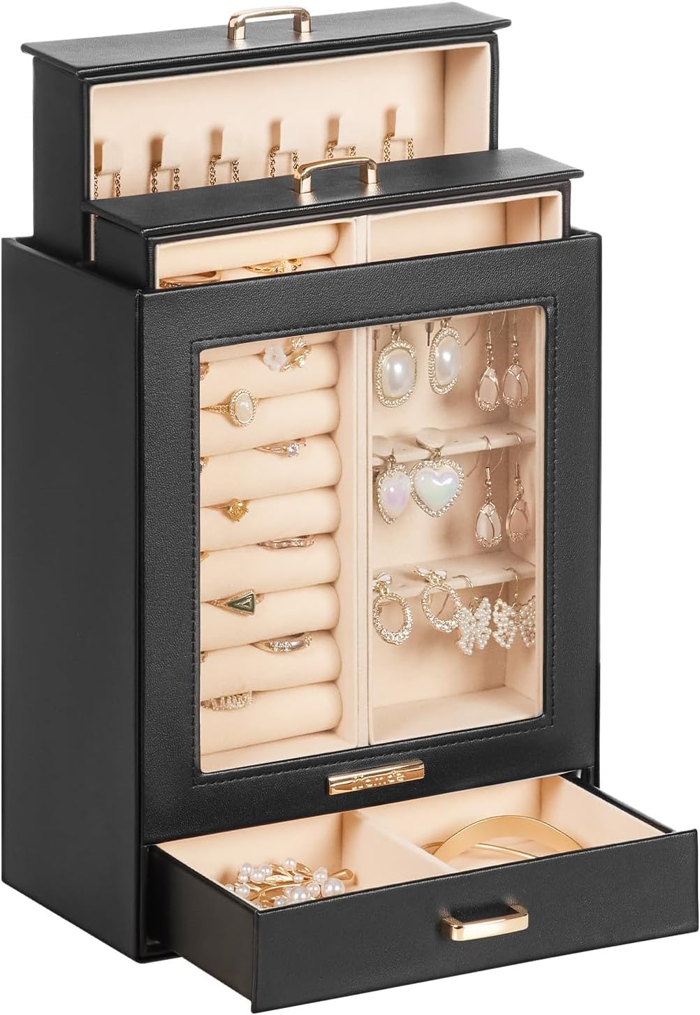 Homde Display Jewelry Box for Girls: Starter Organizer with Clear Window