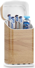 GFWARE Wood Bathroom Toothbrush Holder with Cover, Ventilated & Drainage