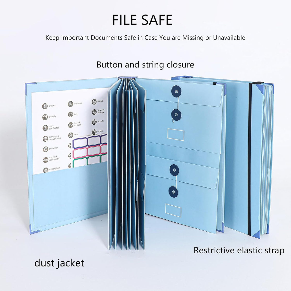 Important Document Organizer|Personal Binder Organizer with Labels Accordion File Stylish Binder for Storing Important Papers, Certificates, Passports, Photos, and Letters(Pink)