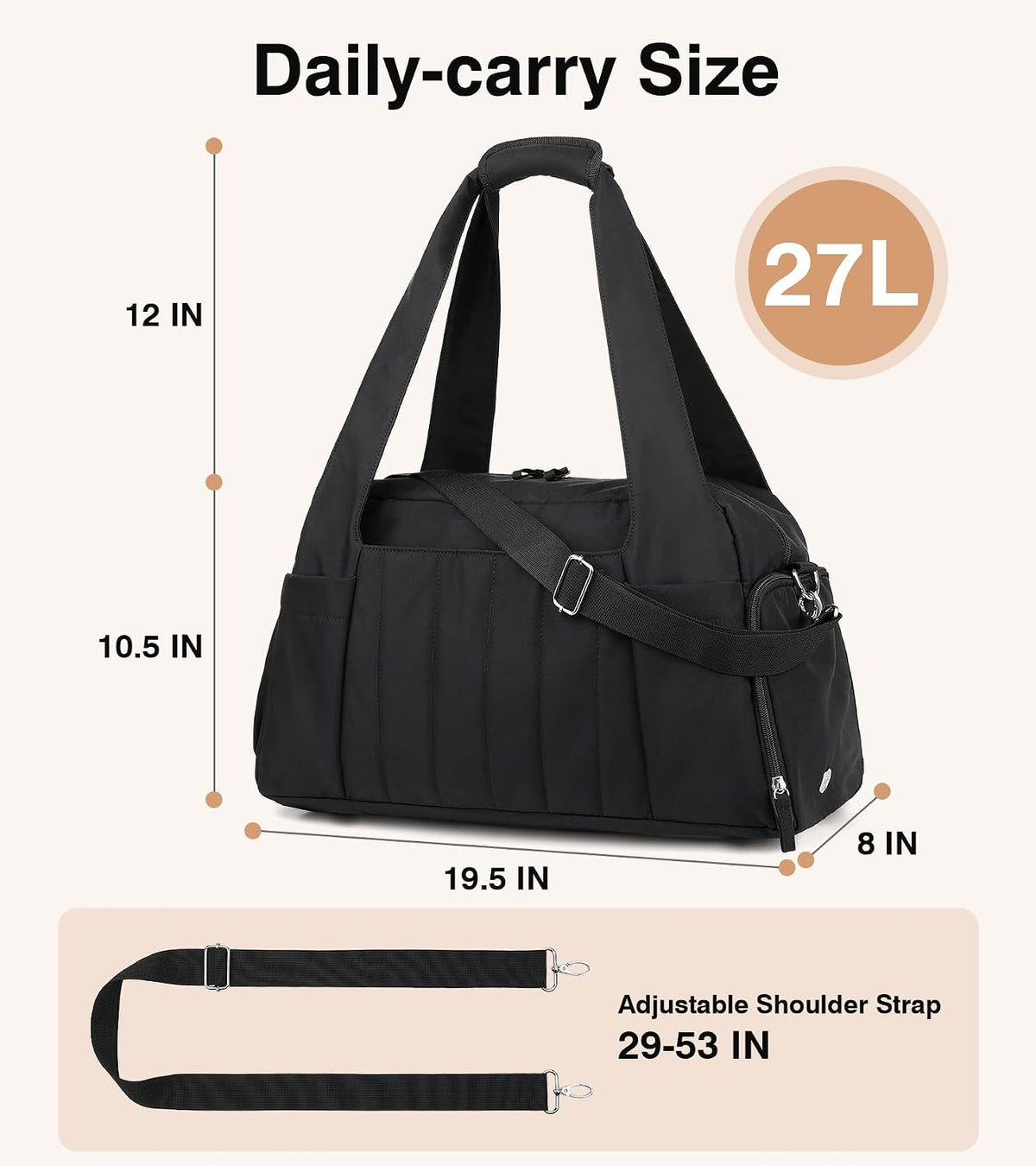 Marvolia Gym Bag for Women with Yoga Mat Holder