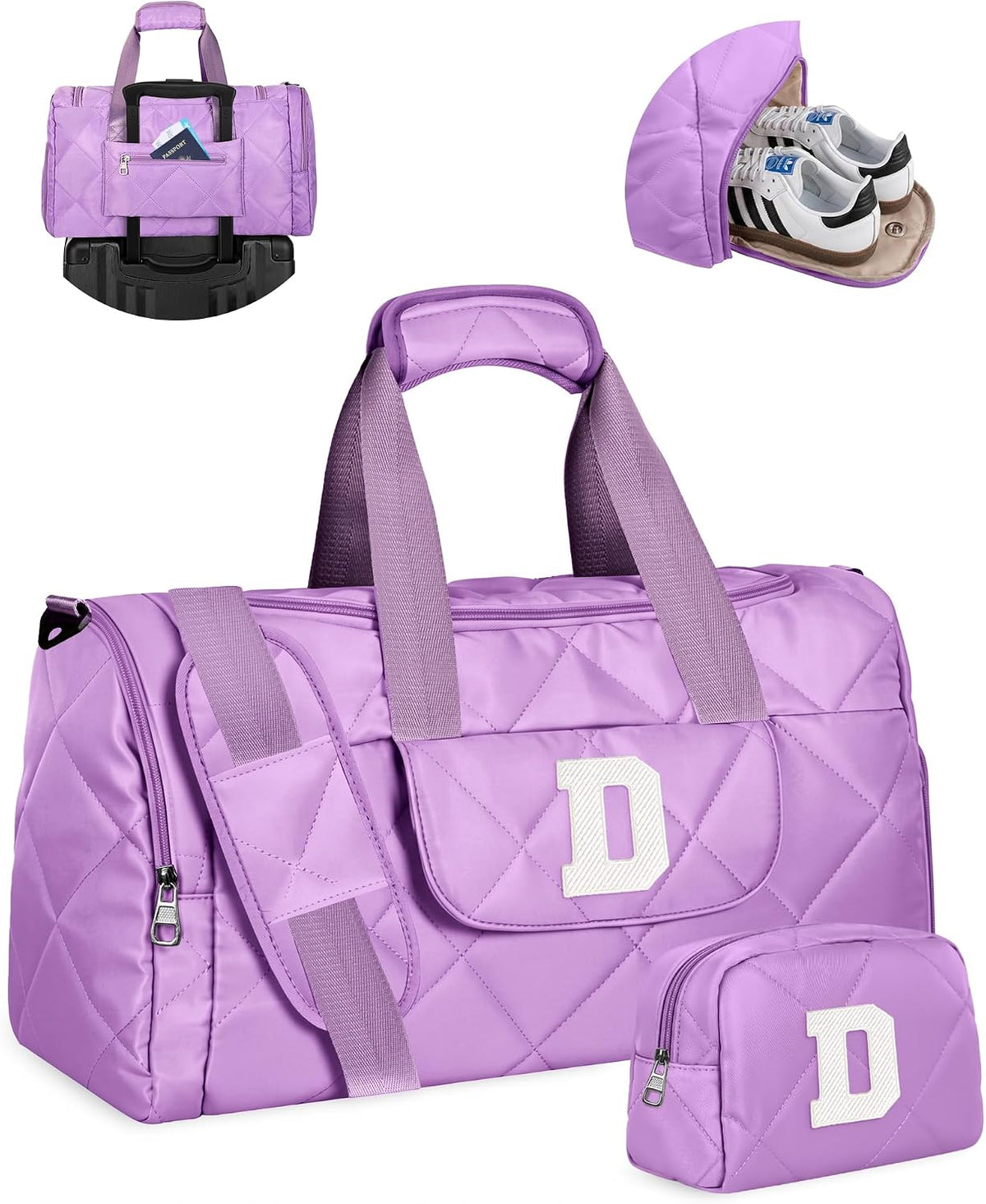 Elilier Teen Girl Gifts Trendy Stuff, Girls Duffle Bag, Letter D
