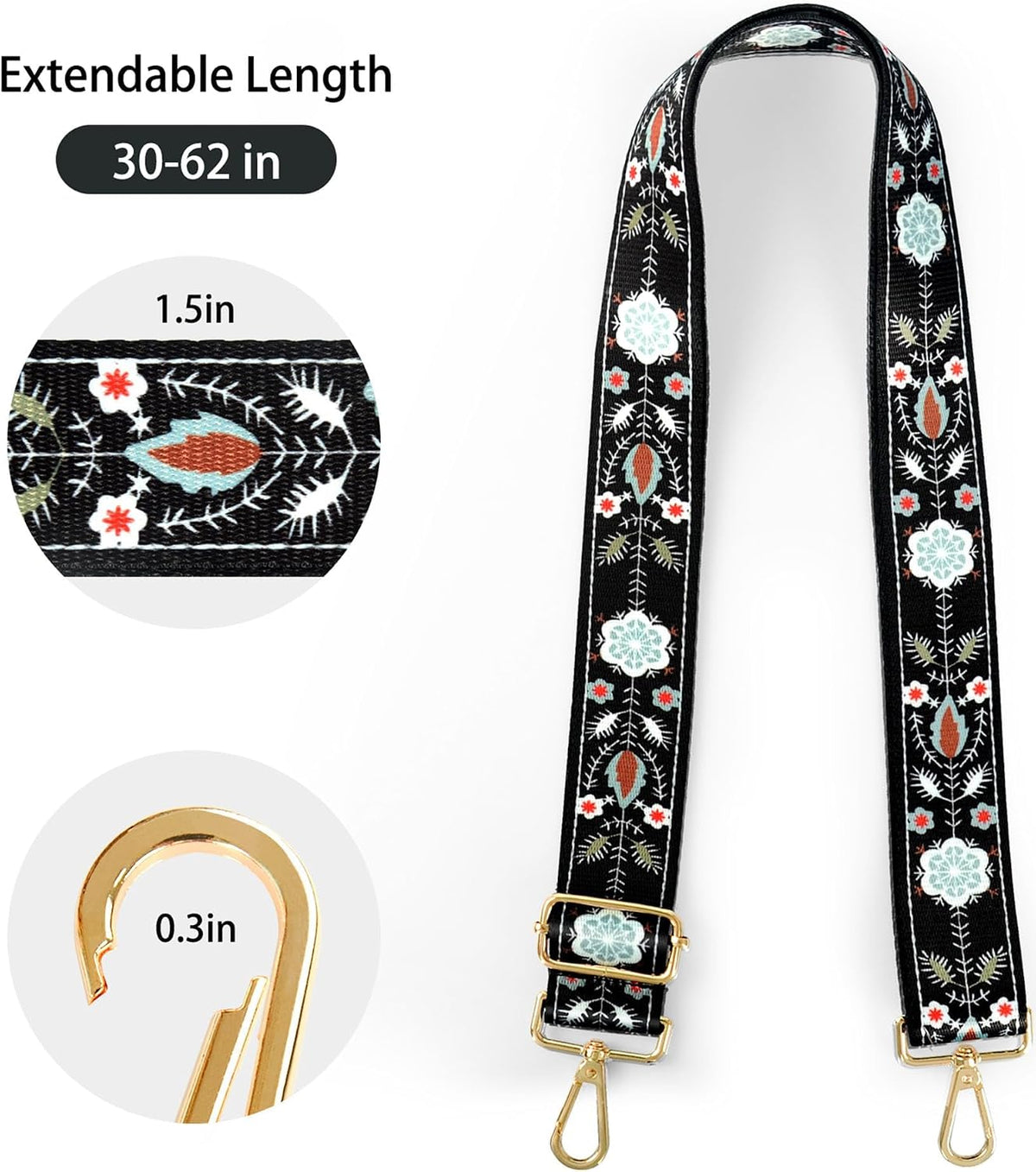 Purse Straps Replacement Crossbody Straps for Purses,Wide Shoulder Strap for Bags Extender Guitar Straps for Handbags
