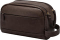 PU Leather Toiletry Bag for Men, Dark Brown
