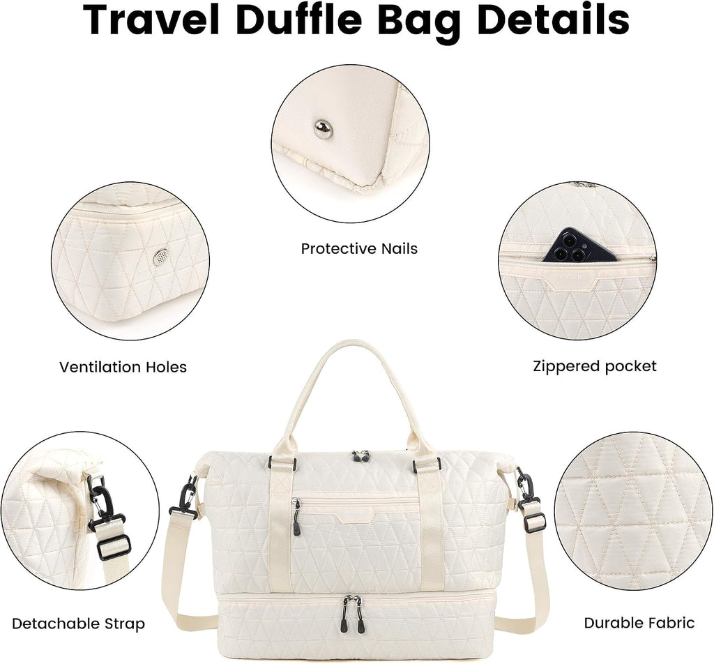TANTOMI Travel Duffle Bag, Weekender Bags for Women, 3PCS Personal Item Bag