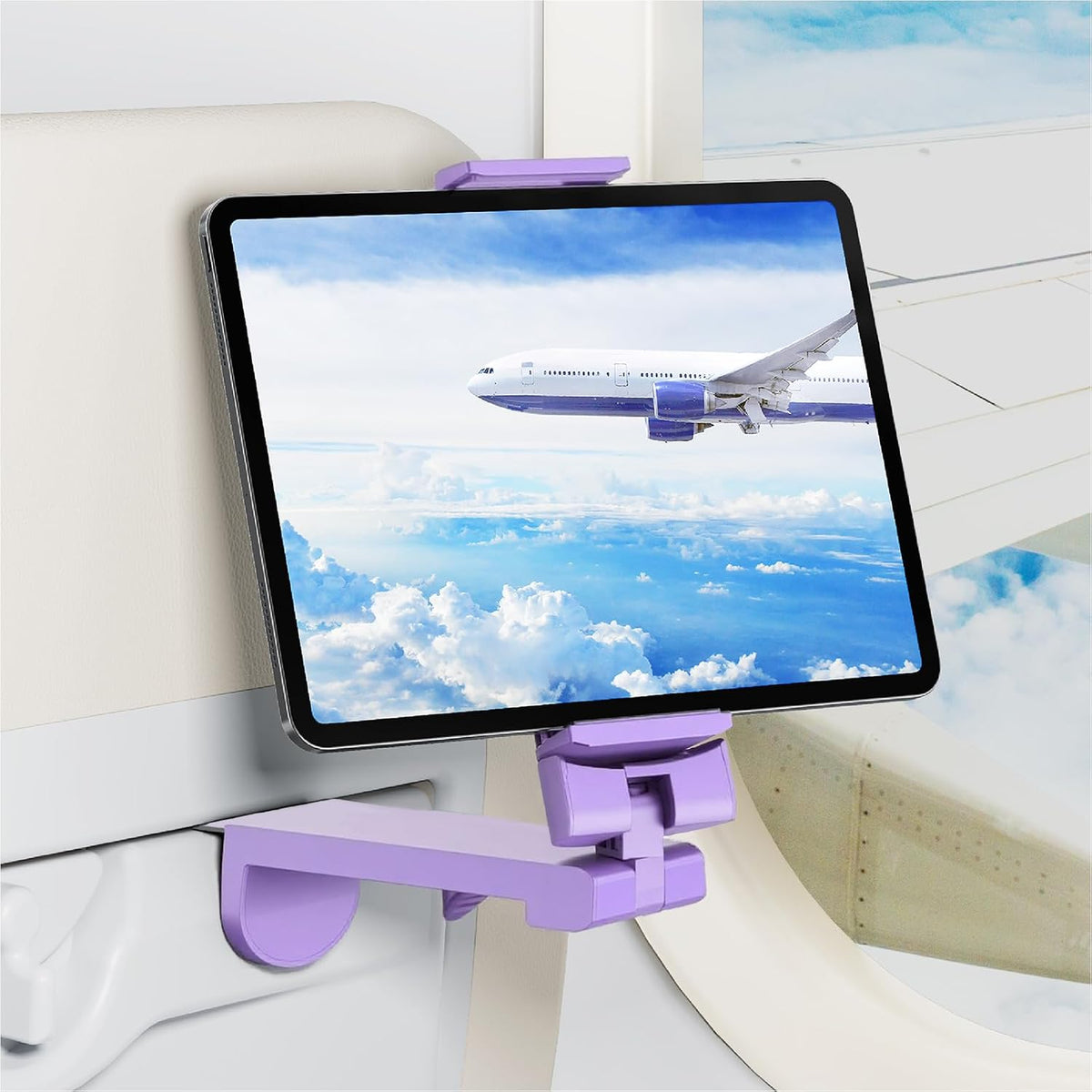 Airplane Tablet Holder Mount, 360° Adjust, Only Fit 7–11" Tablets