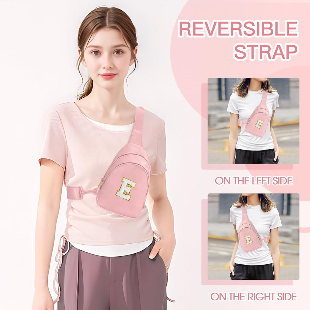 Viverte Birthday Gifts for 7 8 9 10 11 12 13 Year Old Girls Small Initial Sling Bag Cross Body Bag Fanny Pack for Girls