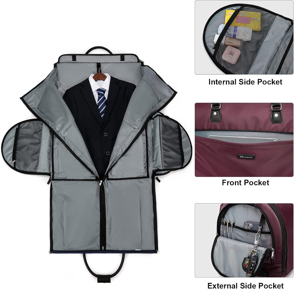 Modoker 3-in-1 Rolling Garment Duffle Bag with Wheels, 25in Red